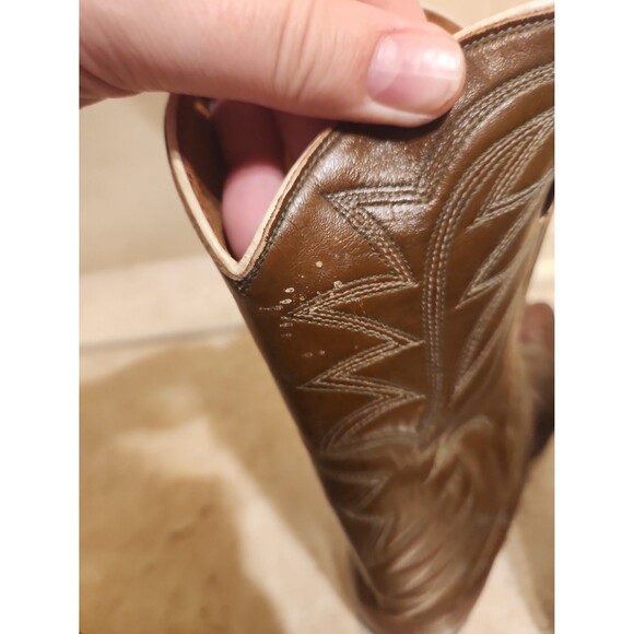 Nocona Boots Women's Cognac Brown Lizard Leather Western Boots Size 8.5 - Picture 6 of 12